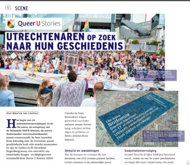 Article in Gay News no. 365 on QUS by Maurice van Lieshout